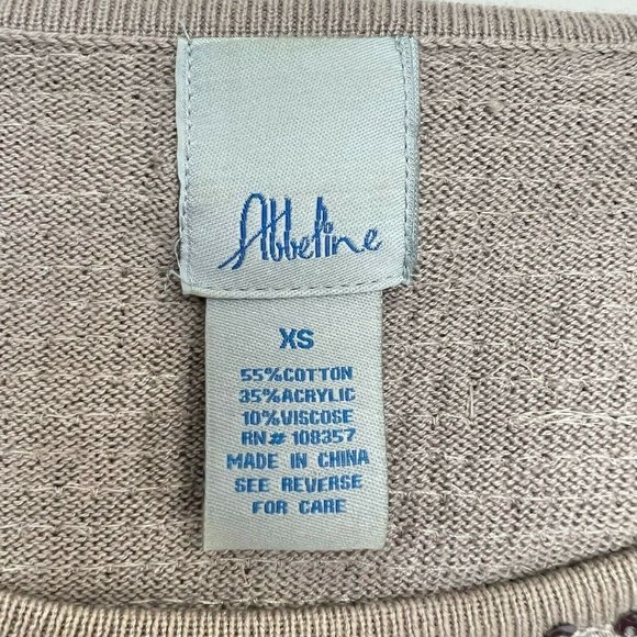 Abbeline Women's XS Brown Sequined LS Top Party Casual - Picture 7 of 8